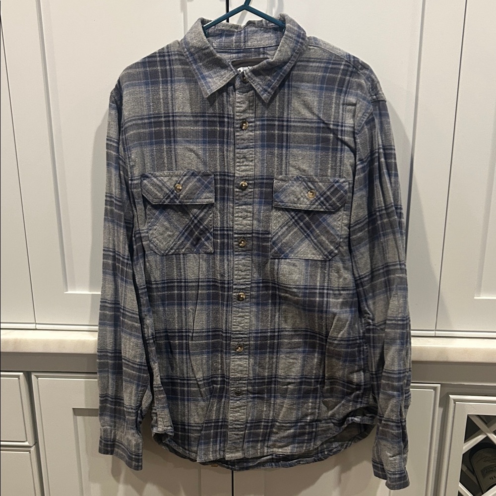 Mountain Khakis Gray and Blue Plaid Shirt